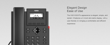 Стационарный телефон Fanvil X301G SIP VoIP с гигабитным портом POE