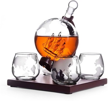 Caraffo Set Globus 4 чашки подарок виски на День отца отца