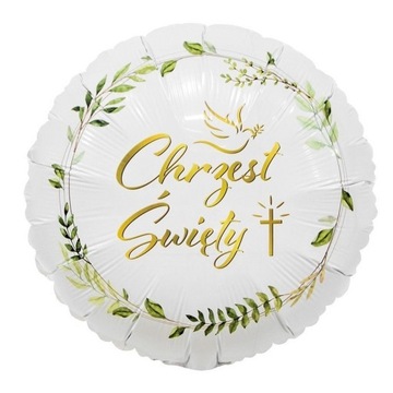 BALON na Chrzest Chrzest Święty z gałązkami 45cm