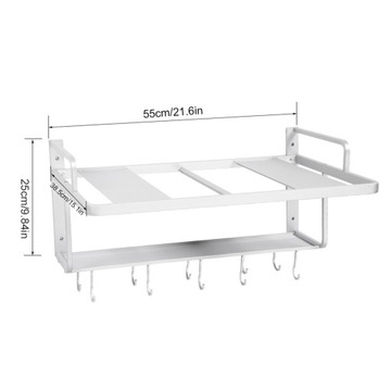 Космическая алюминиевая двухслойная настенная подвесная стойка для микроволновой печи