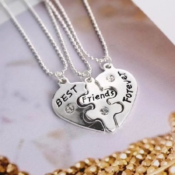 Ожерелье в виде треугольника и сердца BEST FRIENDS FOREVER