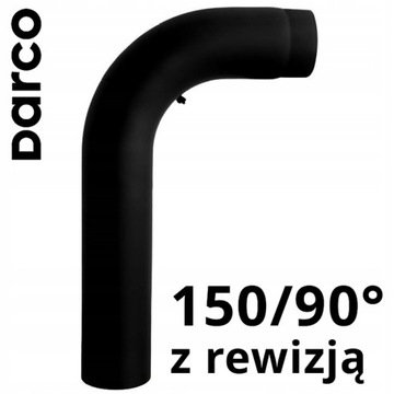 Kolano wysokie z rewizją 90°| fi 150mm - czarne