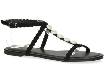 MODNE SANDAŁY BUTY PŁASKIE LEKKIE Z MUSZELKAMI 40