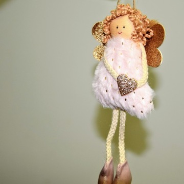 OZDOBA CHOINKOWA ANIOŁEK RÓŻOWY 9X10X3CM