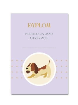 Dyplom przekłucia uszu A4 papier satynowy