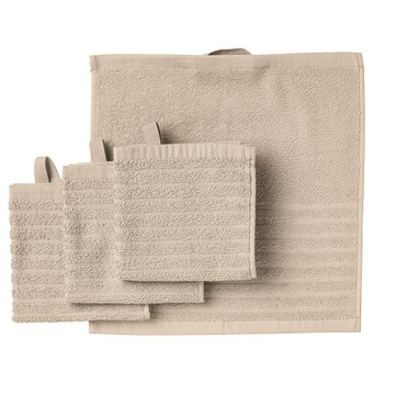 IKEA VAGSJON zestaw 4szt Ręcznik do rąk twarzy 30x30cm BEŻOWE 100% BAWEŁNA