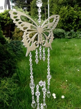 Ловец снов БАБОЧКА КРИСТАЛЛЫ БУСИНЫ ОРНАМЕНТЫ АЖУРНОЕ УКРАШЕНИЕ 75 см