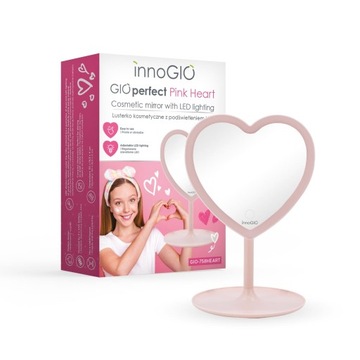 Lusterko kosmetyczne LED InnoGIO GIOperfect Pink Heart