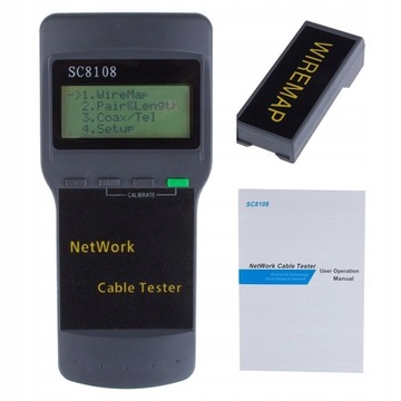 TESTER OKABLOWANIA SIECI LAN LCD SC 8108 RJ45 BNC