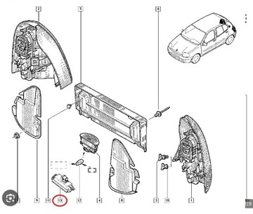LAMPA SVĚTLO TABULKY SPZ RENAULT CLIO II LOGAN SANDERO ORIG.