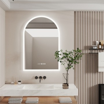 Lustro łazienkowe LED przeciwmgielne, temperatura, data i godzina 60x90cm