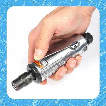 SZLIFIERKA PNEUMATYCZNA PROSTA 1/4 6MM Z AKCESORIAMI WALIZKA + ŚCIERNICE