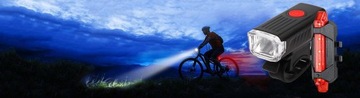 КОМПЛЕКТ ВЕЛОСИПЕДА ПЕРЕДНИЙ ФОНАР + ЗАДНИЙ ВЕЛОСИПЕДНЫЙ ФОНАРЬ