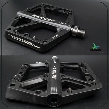 Pedały platformowe rowerowe mocne FLY-RIDE MTB ENDURO lekkie czarne nylon