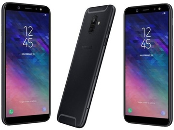 Smartfon Samsung Galaxy A6 2018 DUAL SIM KOMPLET ETUI + SZKŁO A600FN CZARNY