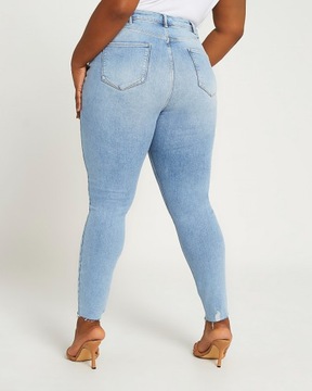 RIVER ISLAND PLUS SPODNIE JEANSOWE WYSOKI STAN XXL