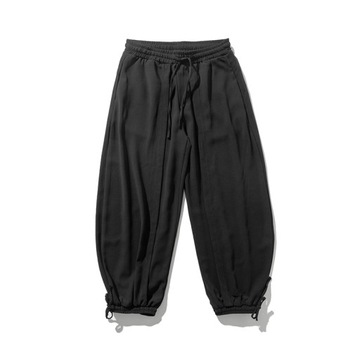 2022 Summer Men Wide Crotch Harem Pants Male Cropp