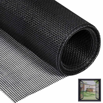 MOSKITIERA SIATKA PRZECIW OWADOM 2,5M X 1,2M ROLKA CZARNA