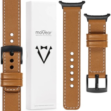 Pásek pro Samsung Galaxy Watch Ultra 24 mm Světle hnědá kůže Polský Movear