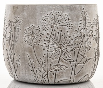 СЕРАЯ КРЫШКА, ЦВЕТОЧНЫЙ ГОРШОК, ЦВЕТЫ ОДАНДЕЛОМ, Ø 14 СМ