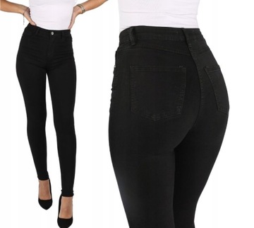 SPODNIE JEANS DAMSKIE WYSZCZUPLAJĄCE WYSOKI STAN 38 M