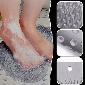 КОВРИК ДЛЯ МЫТЬЯ НОГ СИЛИКОНОВАЯ ШАЙБА МАССАЖЕР ДЛЯ ВАННЫ ДУШ