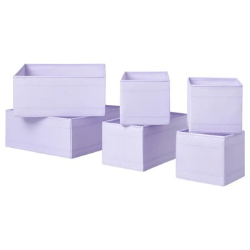 IKEA SKUBB pudełka pojemniki do komody x6 fioletowe