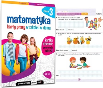 Matematyka SP 3 Karty pracy w szkole i w domu Greg klasa 3