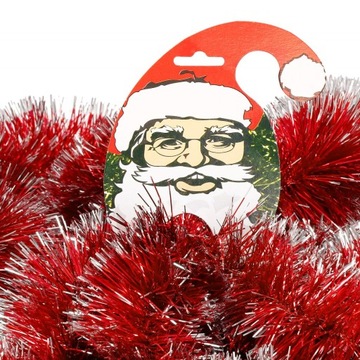 ŁAŃCUCH CHOINKOWY czerwony 6m GIRLANDA ŚWIĄTECZNA NA CHOINKĘ XXL gruby 7cm