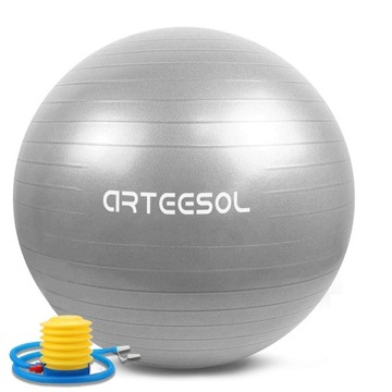 PIŁKA DO ĆWICZEŃ FITNESS 65CM SZARA-ARTEESOL