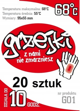 OGRZEWACZE OGRZEWACZ DO RĄK CHEMICZNE 20 SZT NA NARTY GRZEJKI NA ZIMĘ