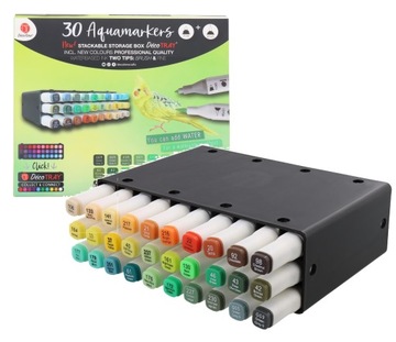 Markery akwarelowe DWUSTRONNE Mazaki wodne BOX 30