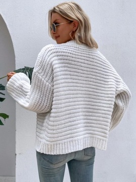 SHEIN SWETER NARZUTKA BIAŁY NA CO DZIEŃ 34 1V7C