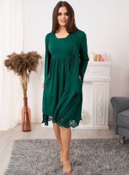 ХАЛАТ ДЛЯ беременных ЖЕНСКИЙ, ХЛОПОК РОЗОВЫЙ, КРУЖЕВО, XL