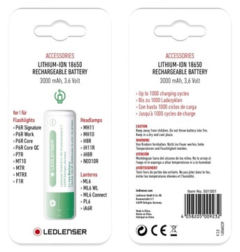 Akumulator LEDLENSER 18650 3000 mAh do MT10 MH10
