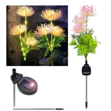 LAMPA SOLARNA OGRODOWA WBIJANA LED LILIA PAJĘCZA LYCORIS AMARYLIS 72 cm
