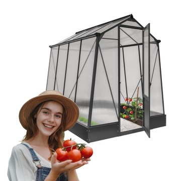 Szklarnia ogrodowa z poliwęglanu ORANŻERIA aluminiowa czarna Arum I 2,5x1,9