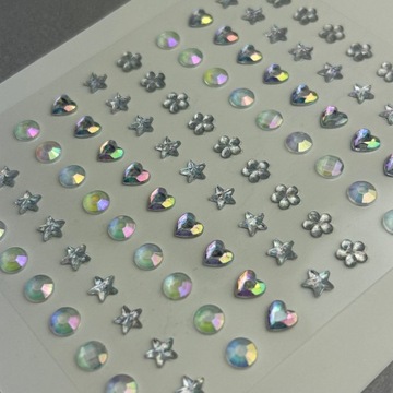 Самоклеящиеся наклейки со стразами для лица, ногтей, волос, радужные