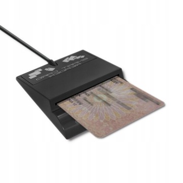 Qoltec Inteligentny czytnik chipowych kart ID SCR-0636 USB typu C