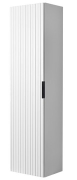 Szafka łazienkowa Wisząca Słupek Biały 136 cm Modne RYFLOWANE fronty MDF