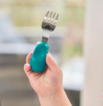 Столовые приборы Nana's Manners Вилка ложка ЭТАП 2 1–3 года морской синий БИРЮЗОВЫЙ