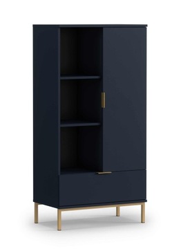 Темно-синий настенный шкаф с золотистыми ножками POLI A