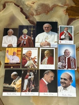 OBRAZKI WATYKAŃSKIE 12 SZT PAPIEŻ PAPIEŻE BENEDYKT JPII JAN XXIII PAWEŁ VI