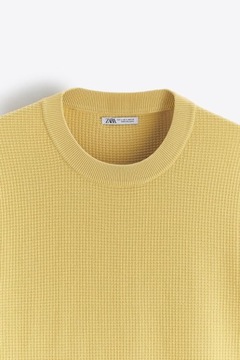ZARA sweter z dzianiny strukturalnej męski L
