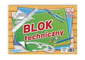 BLOK TECHNICZNY SZKOLNY BIAŁY A4 10 KARTEK