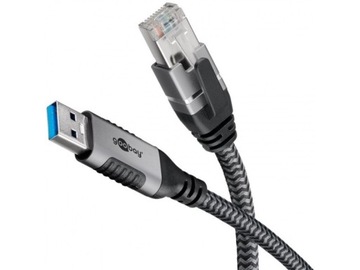 Kabel z wbudowaną kartą sieciową ethernet RJ45 / USB-A 3.0 1Gbit/s 15m