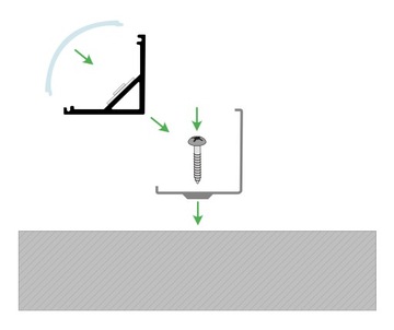 Профиль для светодиодной ленты Угловой ANGLE 1м + абажур