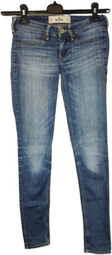 HOLLISTER Jeansowe SPODNIE RURKI z przetarciami W23 L29