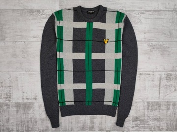 LYLE & SCOTT PÁNSKY SVETER VINTAGE ŠEDÁ VLNENÁ ORIGINÁL veľ. M