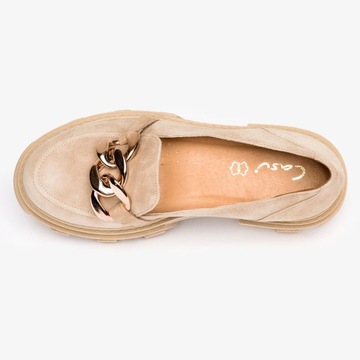 МОКАСИНЫ НА ПЛАТФОРМЕ, КОЖА, ЦЕПОЧКА, размер 41